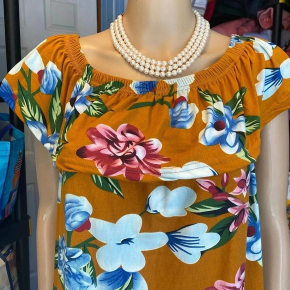 SRX Active Floral Spring Summer Beach Vacation Stretch Casual Dress Women Size L - Picture 6 of 6